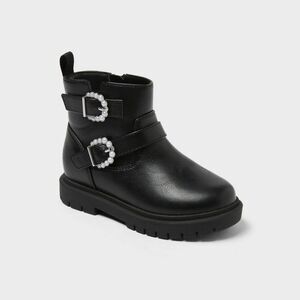 Open Box - Cat & Jack - Toddler Girls' Evie Lug Sole Ankle Boots - Cat & J Black